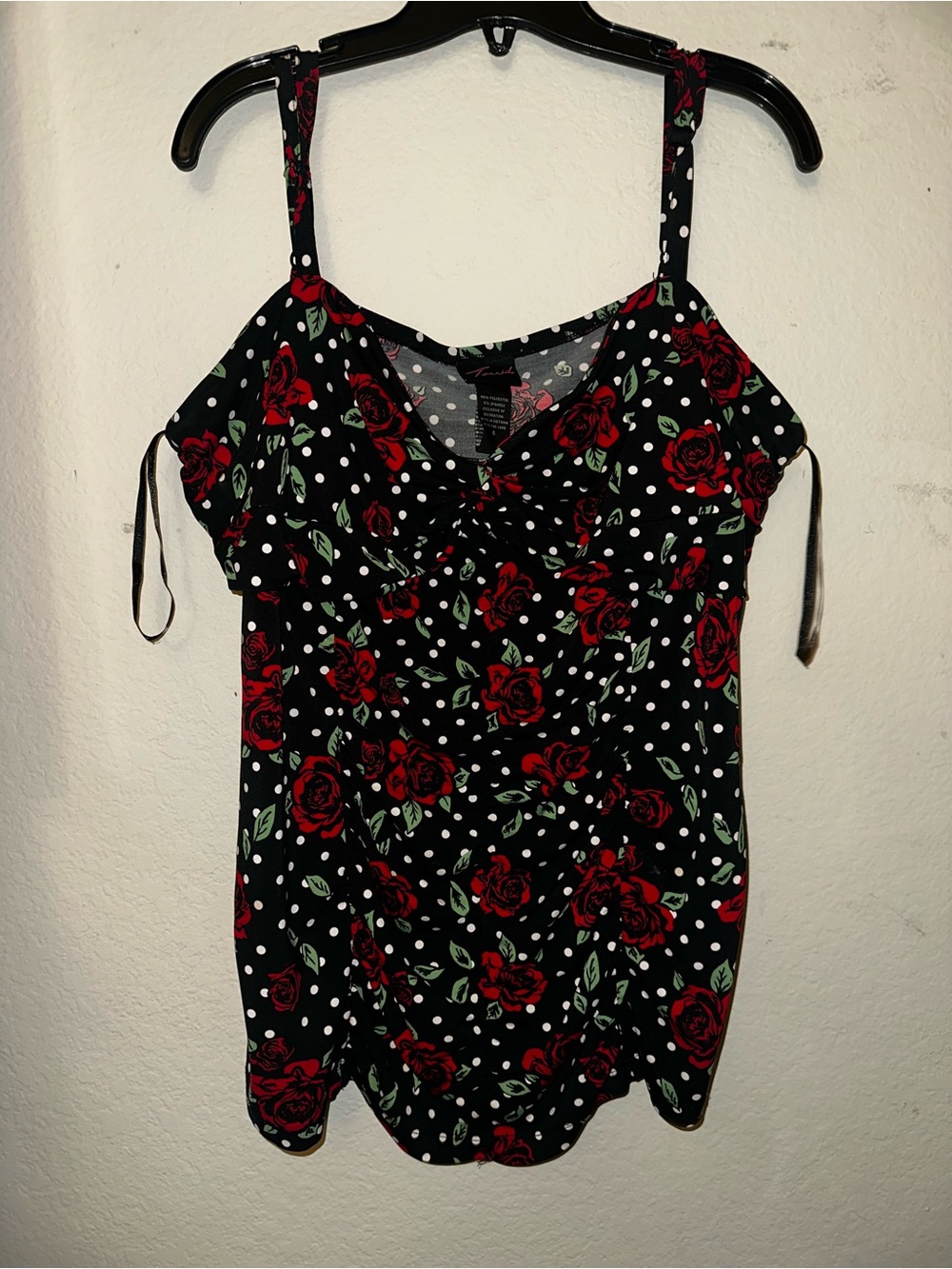 Torrid vintage red rose polkadot tank top plus size 4X
